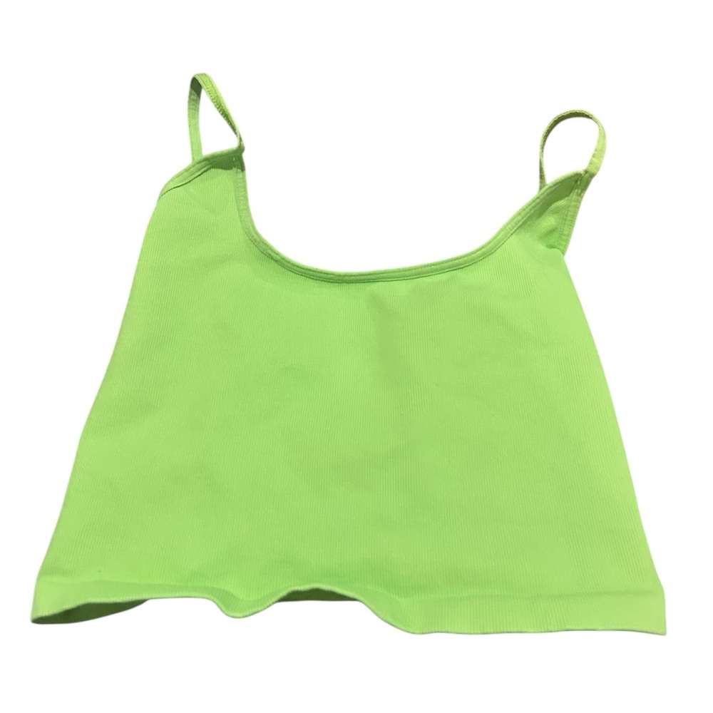 FP Movement by Free People Neon Green Ribbed Crop Tank Bra Size Medium